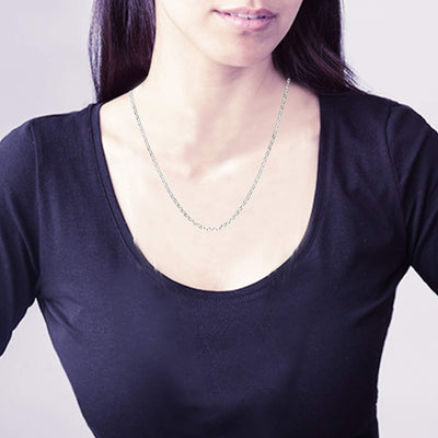 925 Sterling Silver Italian Cable Chain Necklace for Teen and Women