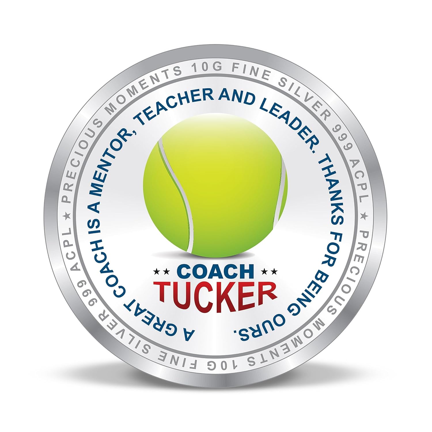 BIS Hallmarked Personalised Sports Silver Coin Best Gifting idea for surprised your Coach teacher mentor 999 Pure