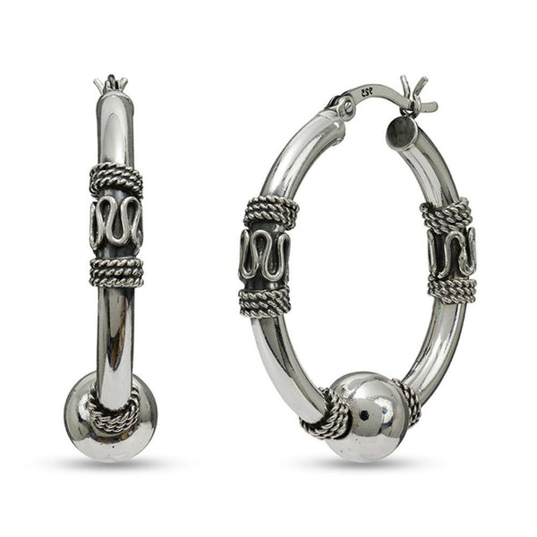 925 Sterling Silver ClickTop Hoop Earrings for Women 30MM