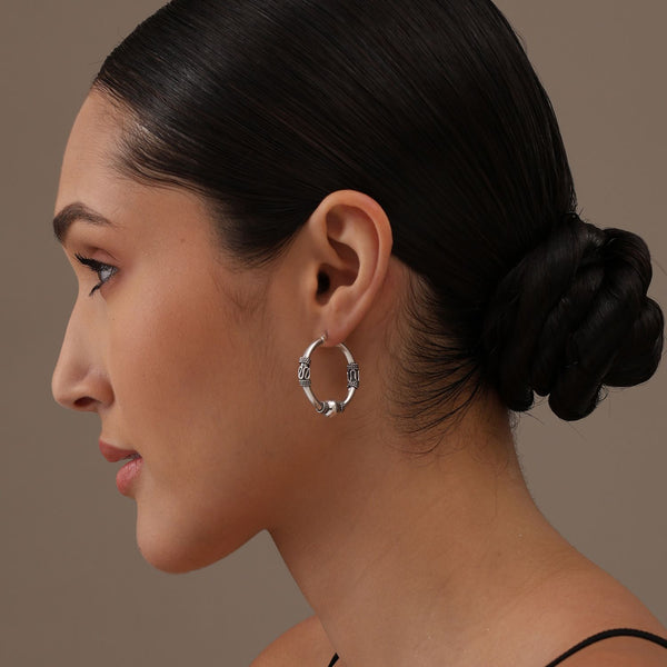 925 Sterling Silver ClickTop Hoop Earrings for Women 30MM