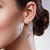 925 Sterling Silver Oxidized Hoop Earrings for Teen Women 60mm