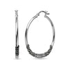 925 Sterling Silver Oxidized Hoop Earrings for Teen Women 60mm