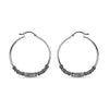 925 Sterling Silver Oxidized Hoop Earrings for Teen Women 60mm
