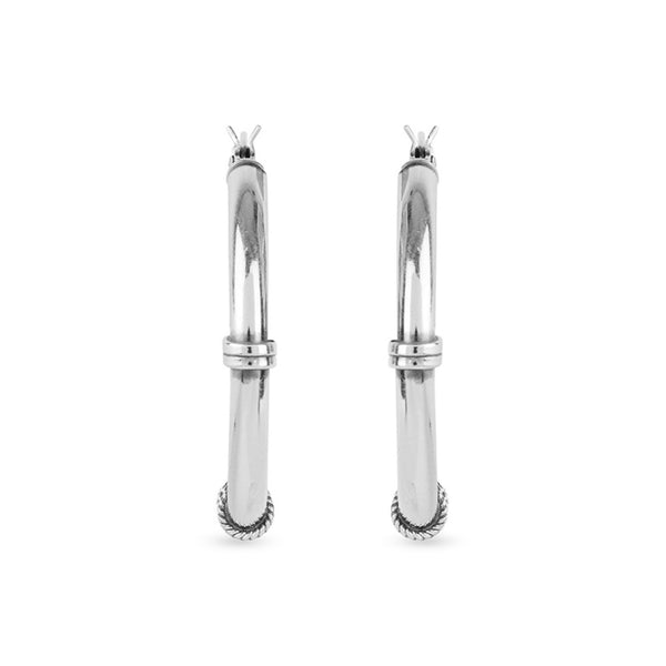 925 Sterling Silver Hoop Click Top Earrings for Teen Women