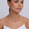 925 Sterling Silver Italian Tricolor Plated Snake Chain Necklace for Women Teens