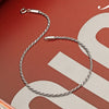 925 Sterling Silver Lightweight 1.8mm Diamond-Cut Braided Rope Chain Anklets for Women (SINGLE ANKLET)