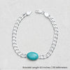 925 Sterling Silver Fancy Curb Chain Turquoise Stone Salman Khan Bracelet for Men and Boys