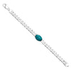 925 Sterling Silver Curb Chain Turquoise Stone Salman Khan Bracelet for Men and Boys