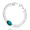 925 Sterling Silver Curb Chain Turquoise Stone Salman Khan Bracelet for Men and Boys