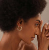 925 Sterling Silver Two Tone Hoop Earrings for Women 25 MM