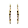 925 Sterling Silver Two Tone Hoop Earrings for Women 25 MM