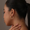925 Sterling Silver Two-Tone Light-Weight Italian Design Hoop Earrings for Women