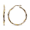 925 Sterling Silver Design Hoop Earrings for Women 40 MM