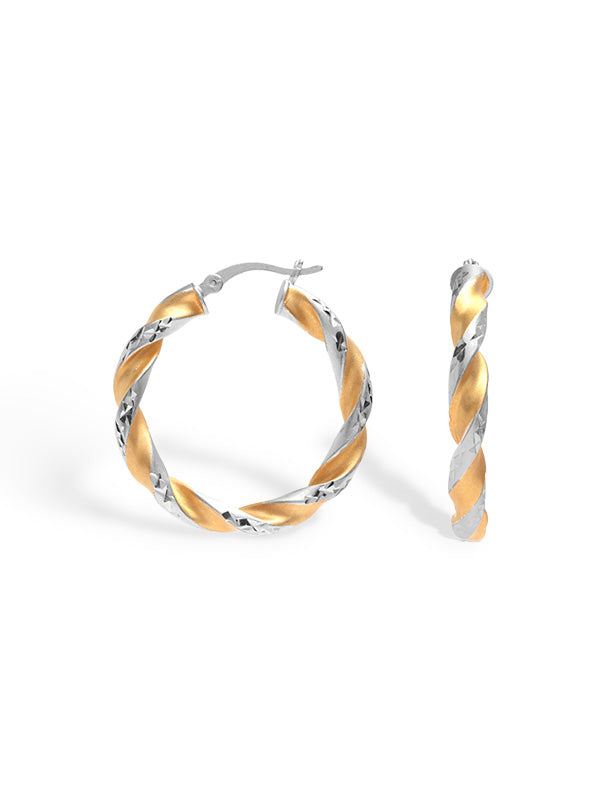 Tricolor Twisted Grande Hoops