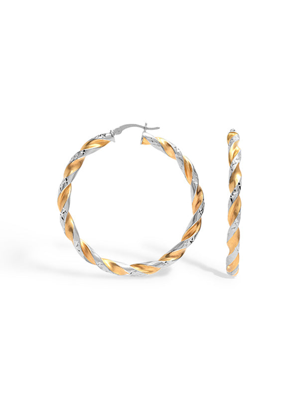 Tricolor Twisted Grande Hoops