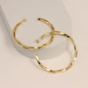 925 Sterling Silver Yellow Gold Plated Twisted Hoop Earrings for Women