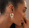 925 Sterling Silver Intertwining Round Tube Hoop Earrings for Women 28 MM