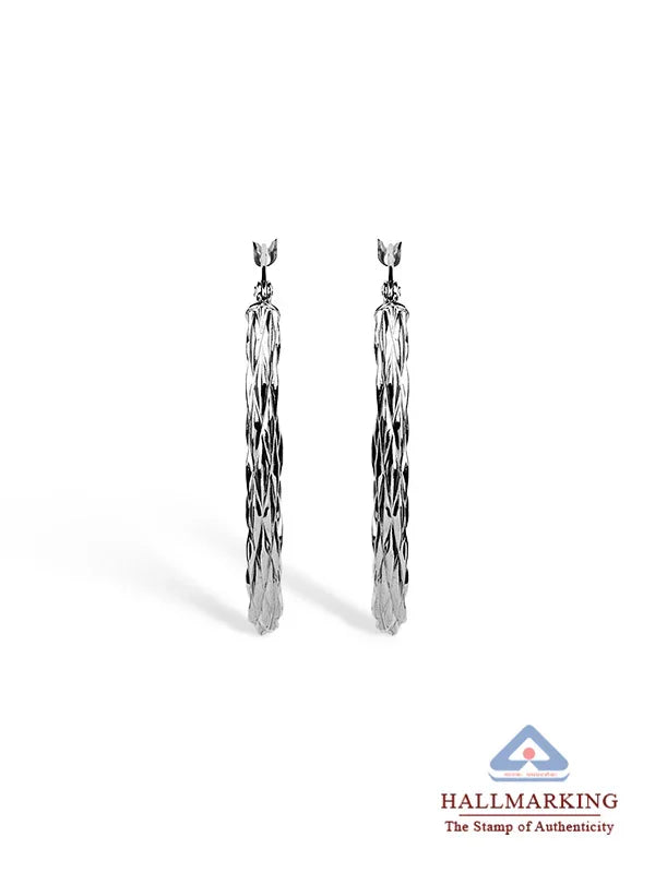 Textured Rhodium Half Hoops