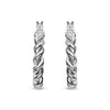 925 Sterling Silver Twisted Tube Hoop Earrings for Women 26 MM