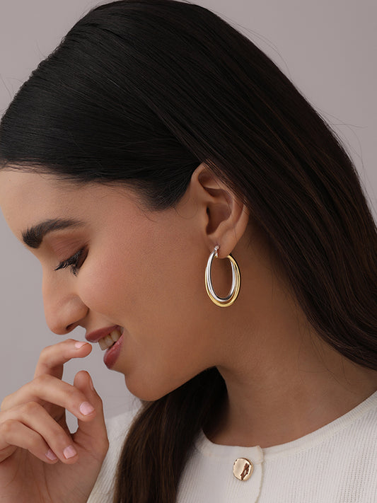 Intertwined Aura Two-Tone Hoops