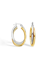 Intertwined Aura Two-Tone Hoops