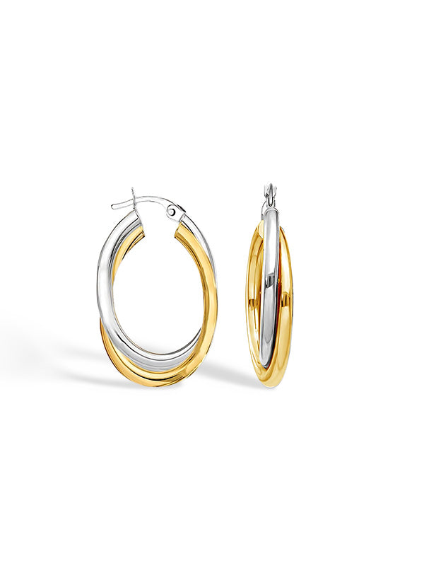 Intertwined Aura Two-Tone Hoops