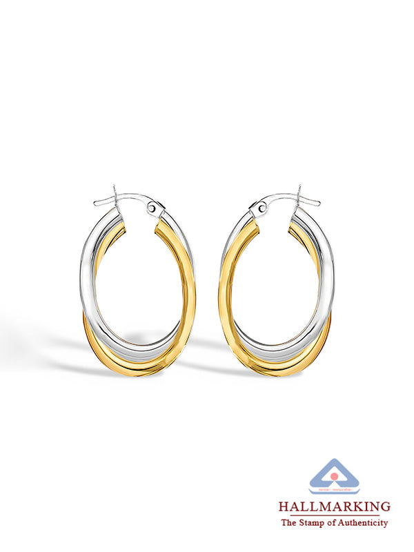Intertwined Aura Two-Tone Hoops