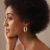 925 Sterling Silver Jewellery Intertwining Oval Shape Click-Top Hoop Earrings for Women