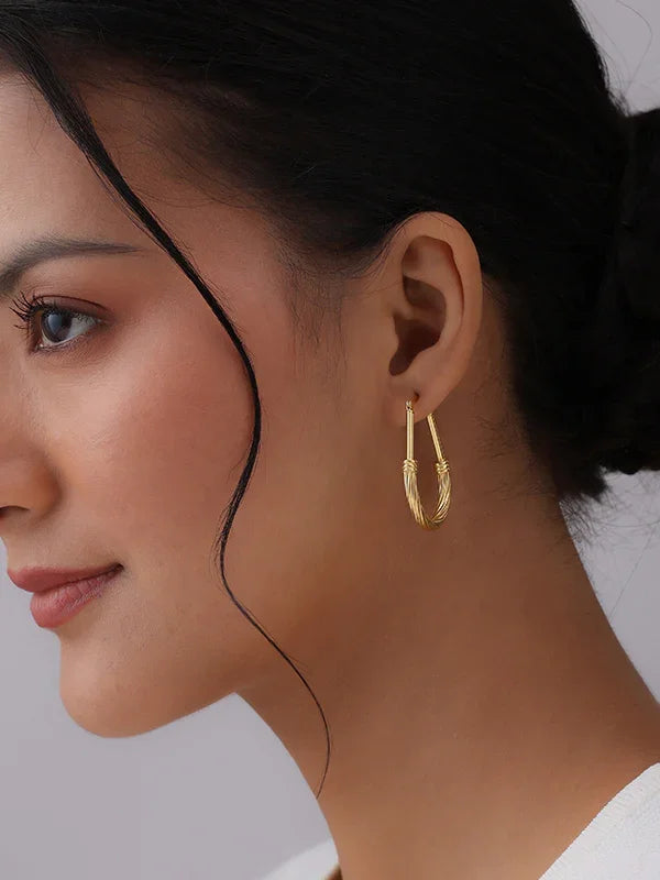 Flash Gold Oval Hoops