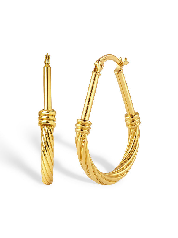 Flash Gold Oval Hoops