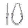 925 Sterling Silver Italian Design Hoop Earrings for Women 34 MM