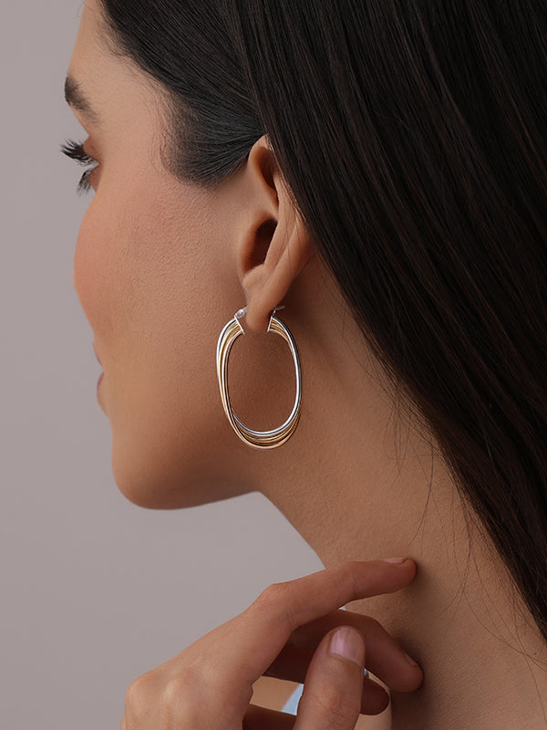 Three-Tone Italian Intertwined Hoops