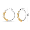 925 Sterling Silver Yellow Gold Wire Silver Hoop Earrings for Women