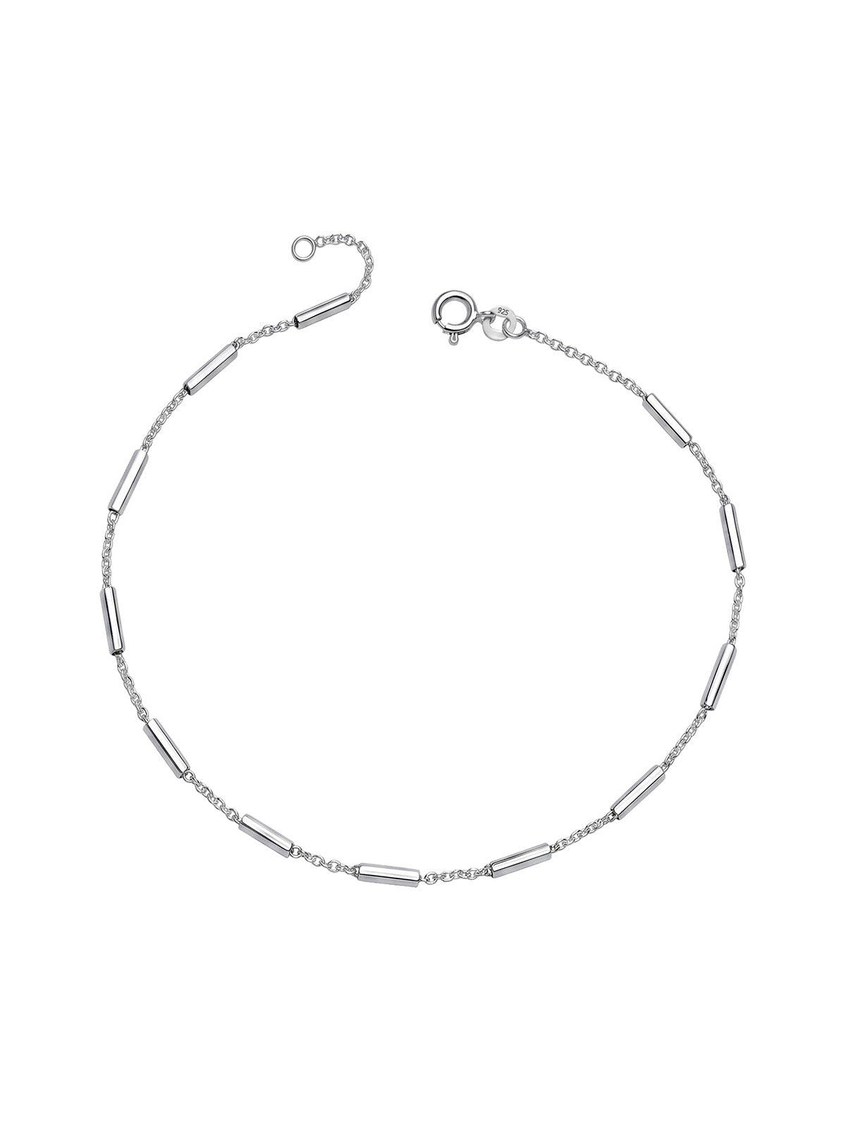 Silver Bar Station Chain Anklet