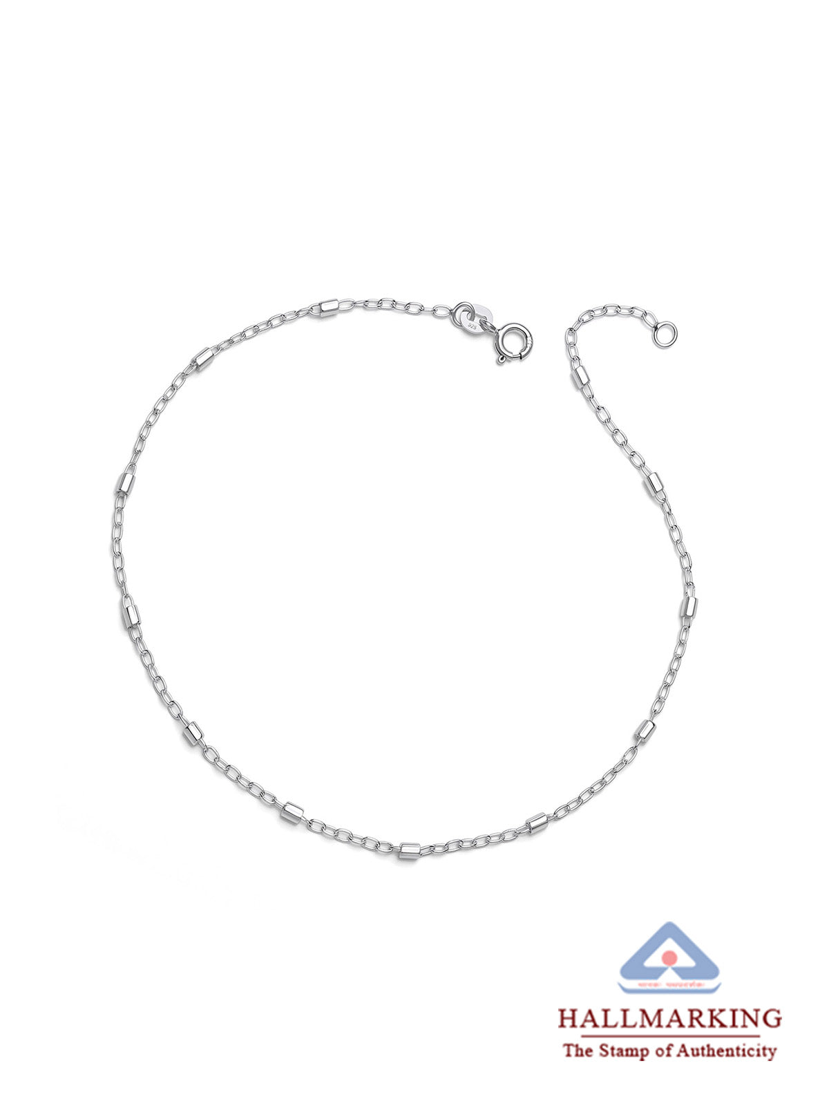 Silver Celeste Station Anklet
