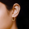 925 Sterling Silver Round Hoop Earrings for Teen Women (3 MM Black Onyx)
