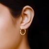 925 Sterling Silver Round Hoop Earrings for Teen Women (3 MM Topaz & Sapphire )