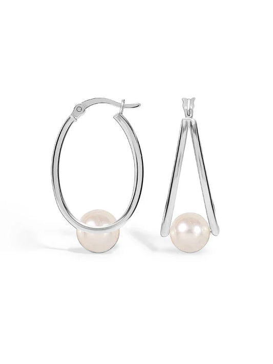 Perla Dew Pearl Women's Hoop Earrings