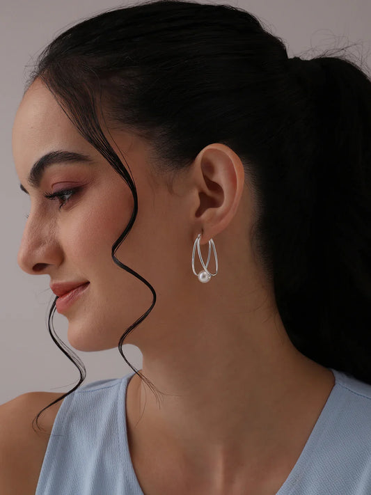 Perla Dew Pearl Women's Hoop Earrings