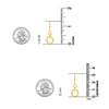 925 Sterling Silver 14K Gold Plated Elegant Designer Classy Minimalist Circle Love Knot Drop Dangle Earrings for Women