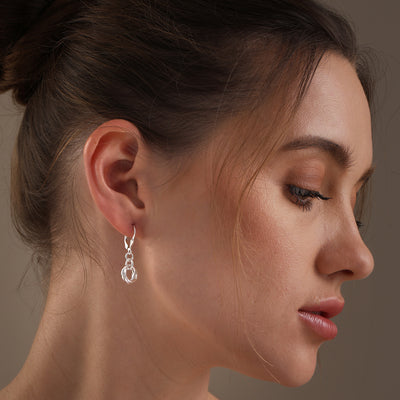 925 Sterling Silver Elegant Designer Classy Minimalist Circle Twist Love Knot Drop Dangle Earrings for Women