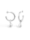 Silver Dewdrop C-Hoops
