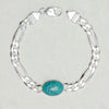 925 Sterling Silver Fancy Figaro Chain Turquoise Stone Salman Khan Bracelet for Men and Boys 8.5 Inches