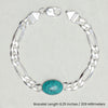 925 Sterling Silver Fancy Figaro Chain Turquoise Stone Salman Khan Bracelet for Men and Boys 8.5 Inches