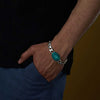 925 Sterling Silver Figaro Chain Turquoise Stone Fancy Salman Khan Bracelet for Men