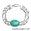 925 Sterling Silver Figaro Chain Turquoise Stone Fancy Salman Khan Bracelet for Men