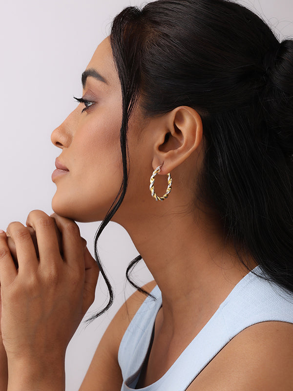 Tricolor Twisted Grande Hoops