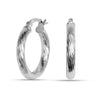 925 Sterling Silver Hoop Earrings for Women Hypoallergenic Diamond Cut Earring Hoops for Women 20MM