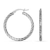 925 Sterling Silver Hoop Earrings for Women Hypoallergenic Diamond Cut Earring Hoops for Women 40MM