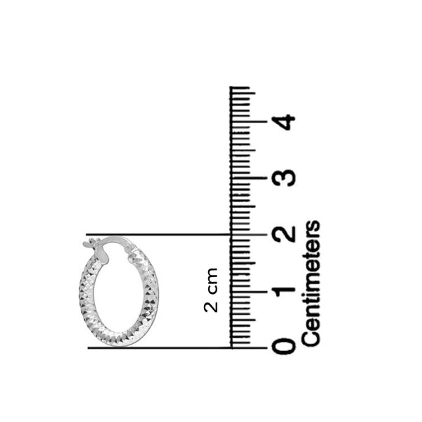 925 Sterling Silver Italian Design Diamond-Cut Hoop Earrings for Women
